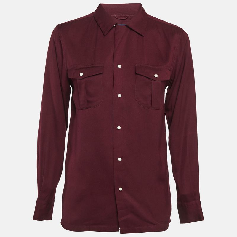 Ralph Lauren Burgundy Cotton Long Sleeve Shirt S